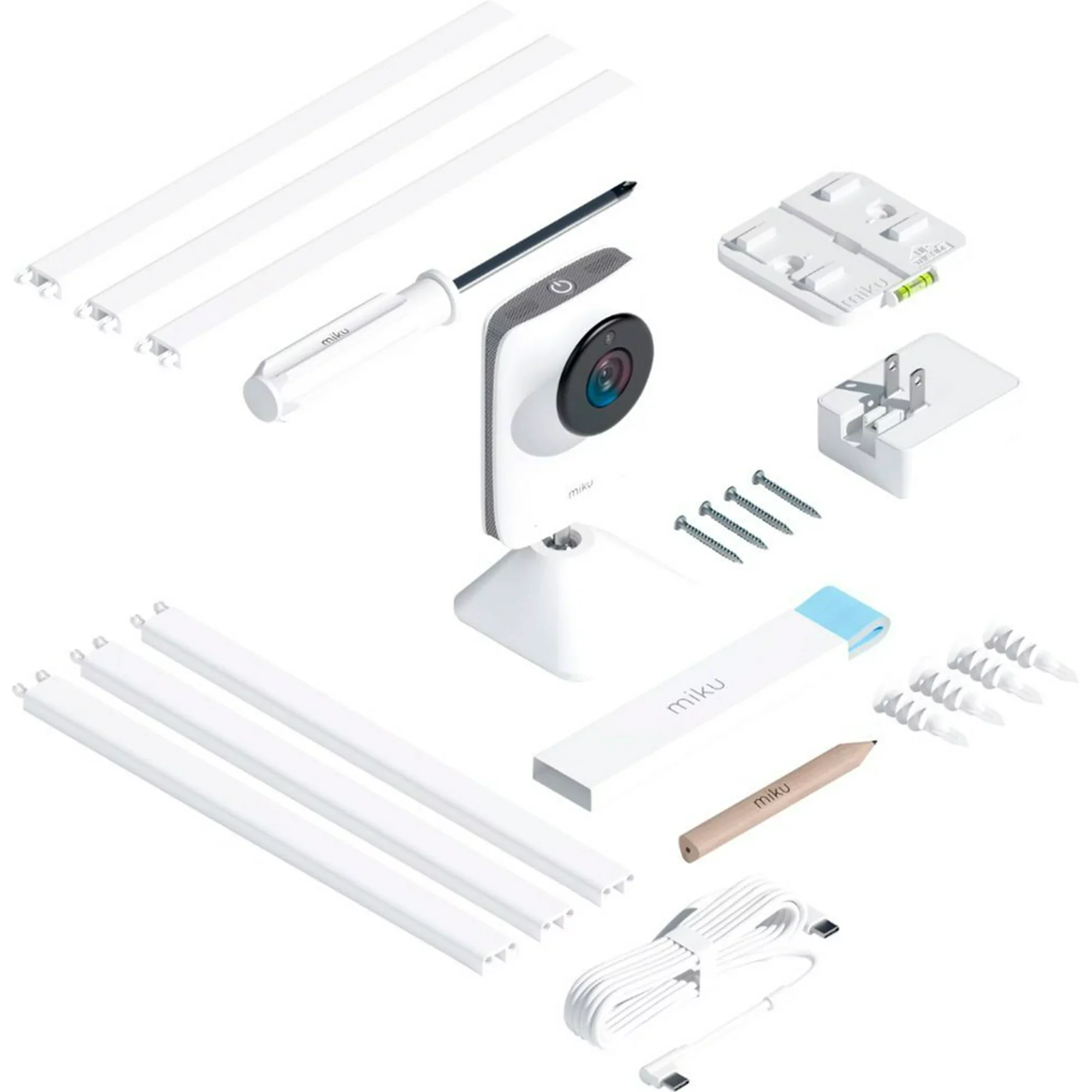 Miku MP-101A1 Pro Smart Baby Monitor With Wall Mount, White - Image 3
