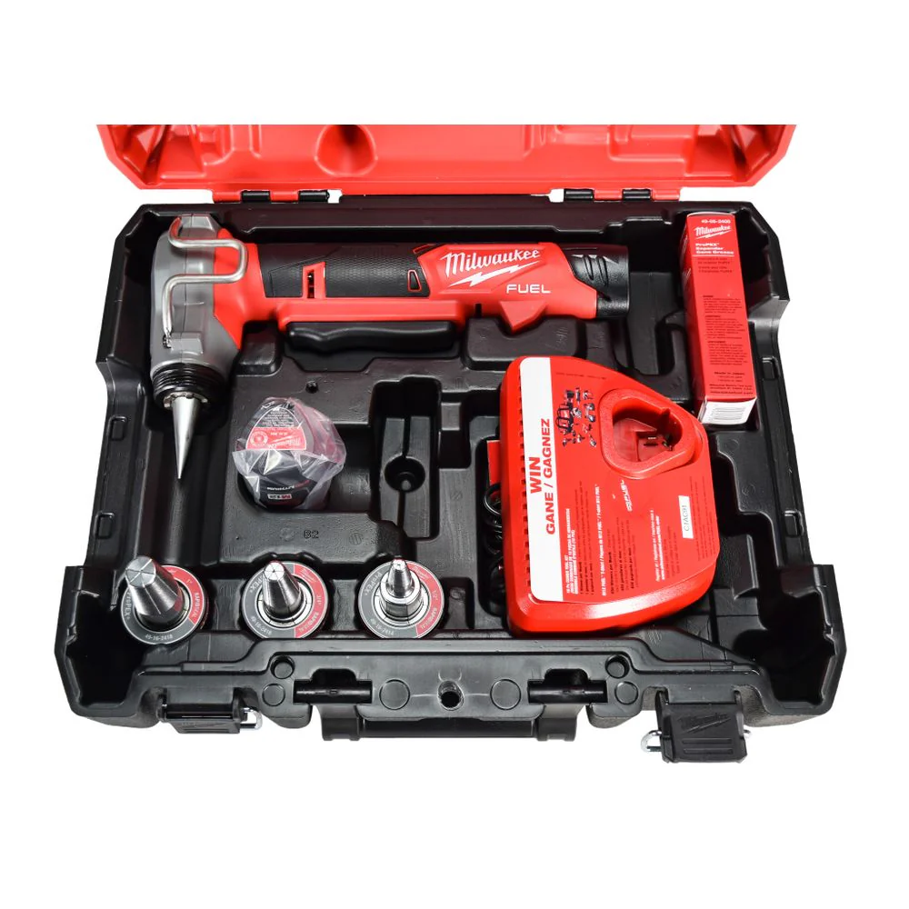 Milwaukee 2532-22 Tool M12 Fuel Cordless 3/8 -inch - 1 -inch PEX Expansion Tool Kit w/ (2) Batteries, (3) Expansion Heads - Image 3