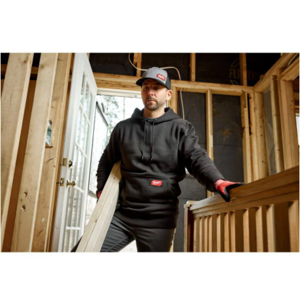 Milwaukee 351G-S Men's Small Gray Midweight Cotton/Polyester Long-Sleeve Pullover Hoodie - Image 4