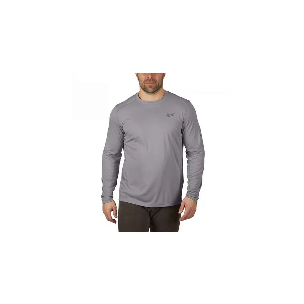 Milwaukee 415G-XL Gen II Men's Work Skin Light Weight Performance Long-Sleeve T-Shirt, Extra Large, Grey