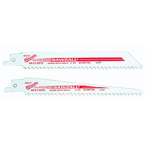 Milwaukee 48-00-5091 Super Sawzall Blade 8/12 Teeth per Inch 6-Inch Length - Image 4