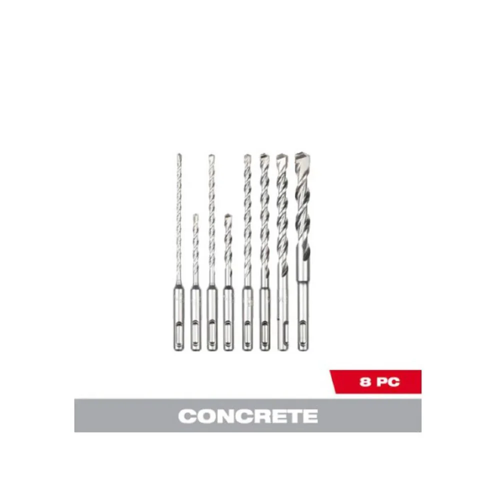 Milwaukee 48-20-7673 2-Cutter SDS-Plus Carbide Hammer Drill Bit Set (8-Piece)