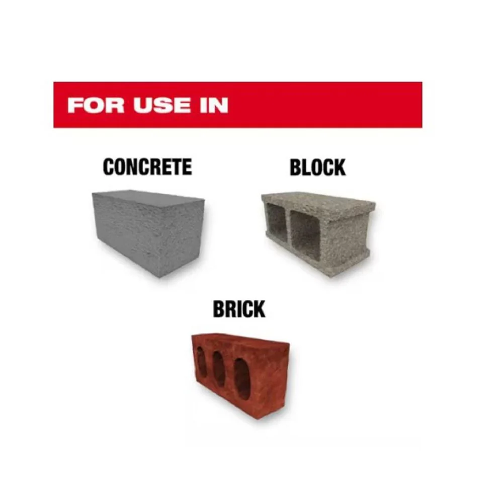 Milwaukee 48-20-7673 2-Cutter SDS-Plus Carbide Hammer Drill Bit Set (8-Piece) - Image 3