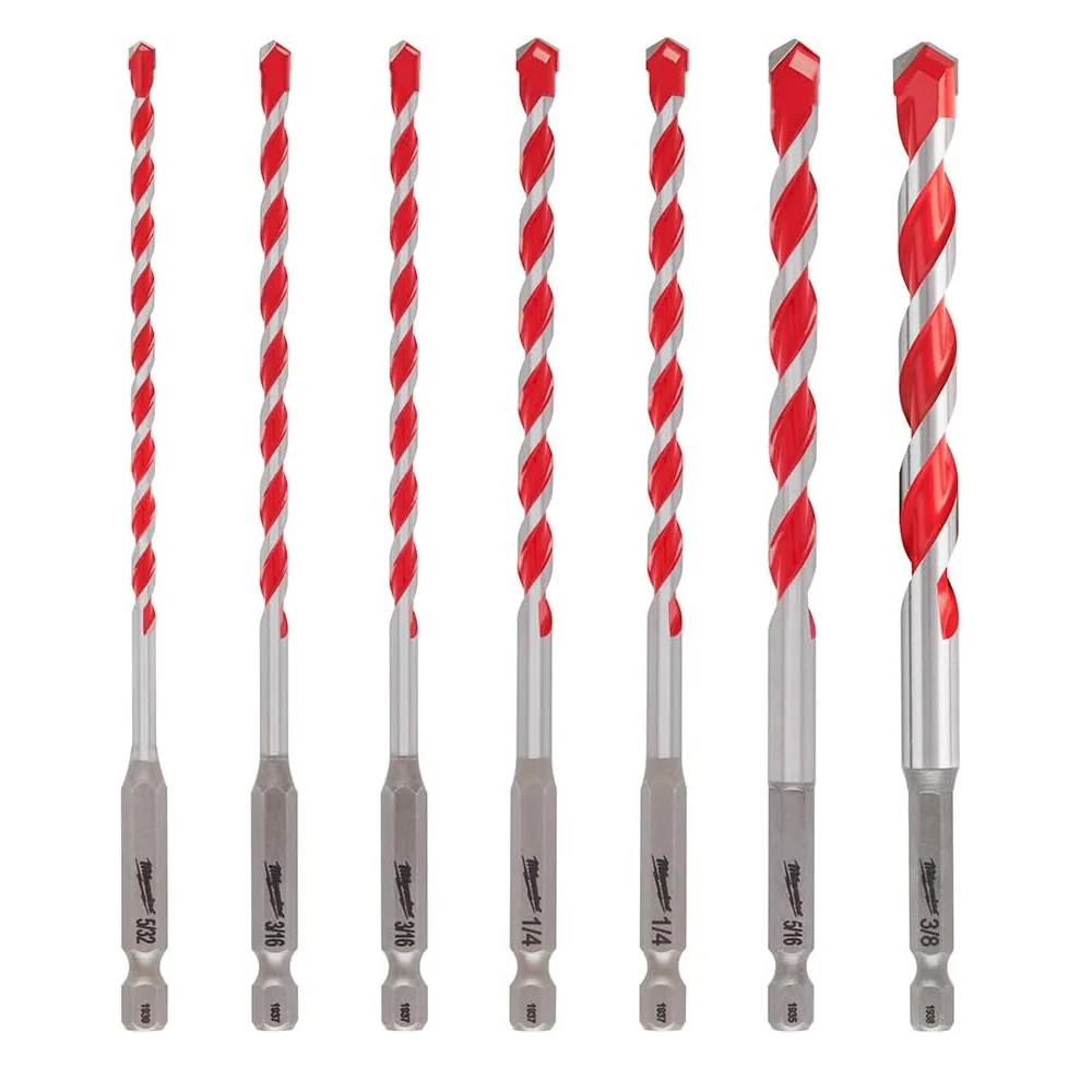 Milwaukee 48-20-9052 Shockwave Carbide Hammer Drill Bit Set, Multicolor (7 Pcs)