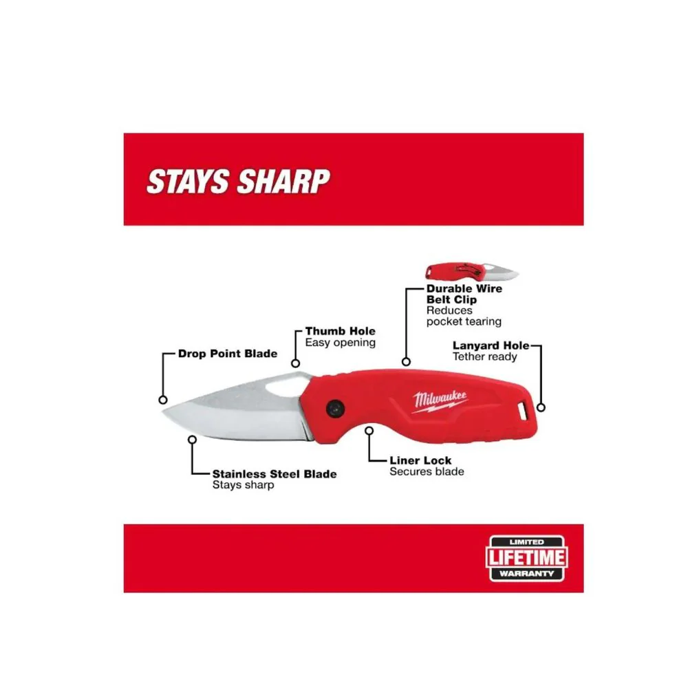 MILWAUKEE 48-22-1521 Compact Folding Knife with 2.5 in. Blade - Image 2