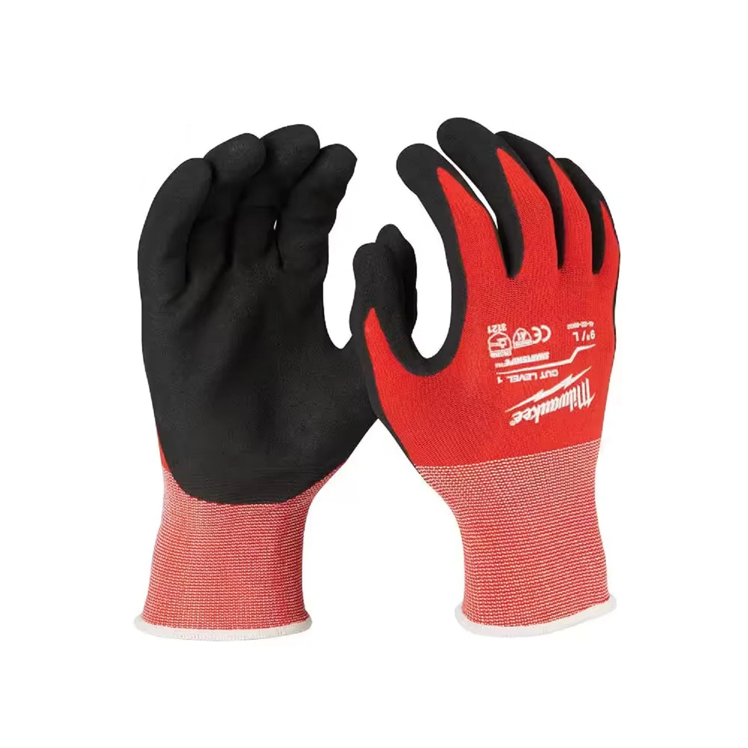 Milwaukee 48-22-8901P Medium Red Nitrile Level 1 Cut Resistant Dipped Work Gloves (6-Pack)