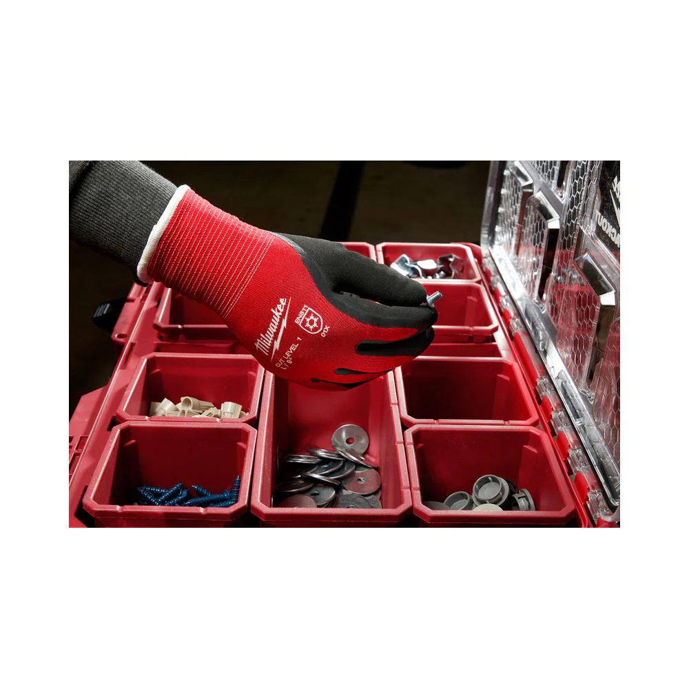 Milwaukee 48-22-8913 Latex Level 1 Cut Resistant Insulated Winter Dipped Work Gloves X-Large Red - Image 3