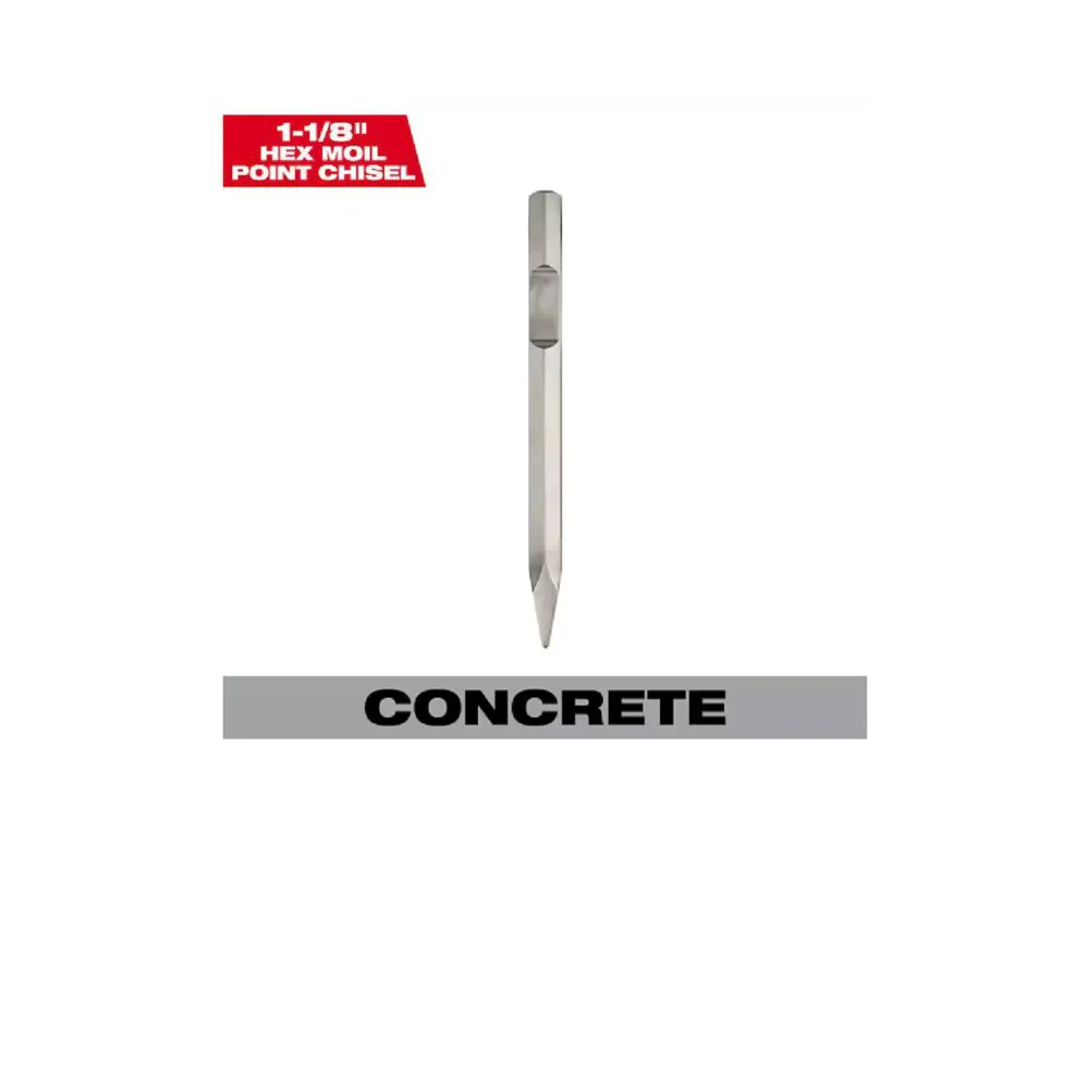 Milwaukee 48-62-4001 1-1/8" Hex 16" Moil Point Chisel - Image 3