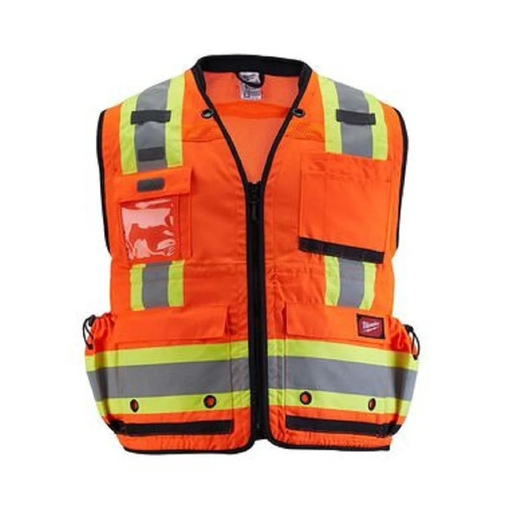 Milwaukee 48-73-5166 Class 2 Surveyor's High Visibility Orange Safety Vest - L/XL - Image 2