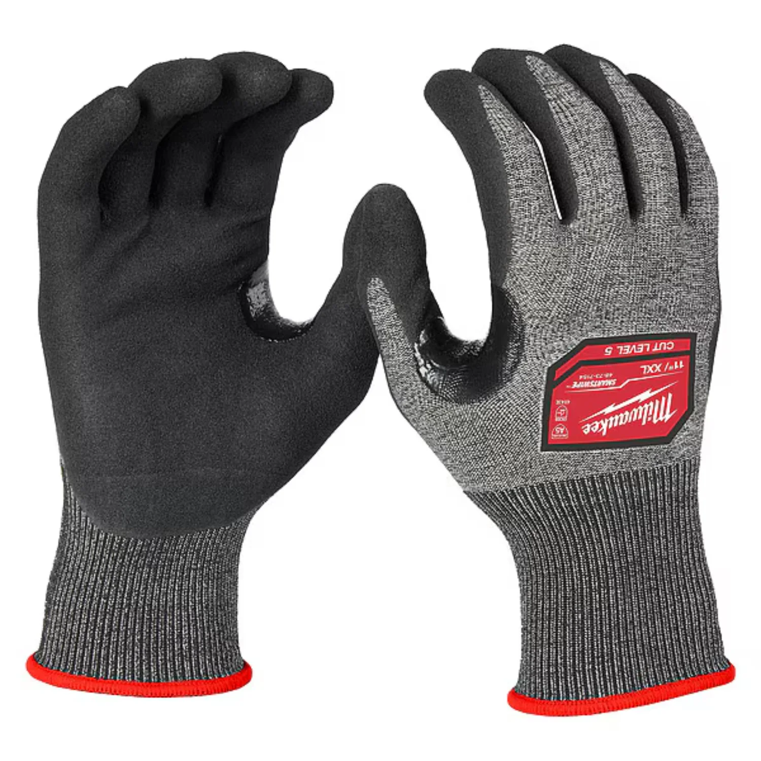 Milwaukee 48-73-7154E Cut-Resistant Dipped Gloves, Cut Level A5, Nitrile, Rough, 2XL Pack of 12
