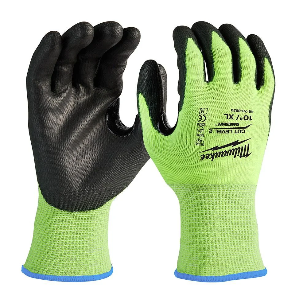 Milwaukee 48-73-8923B High Visibility Cut Level 2 Polyurethane Dipped Gloves