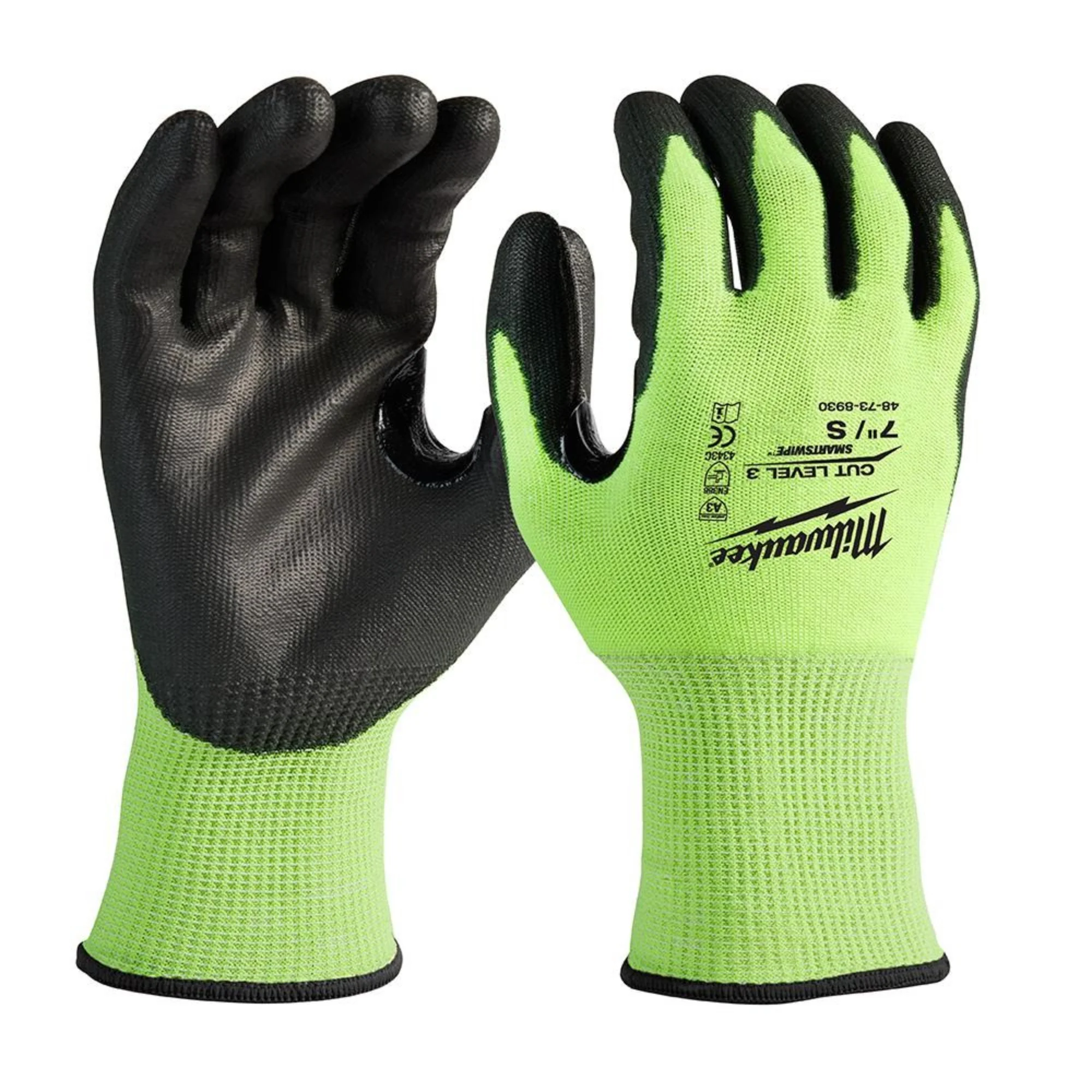 Milwaukee 48-73-8930B High Visibility Cut Level 3 Polyurethane Dipped Gloves - Image 2