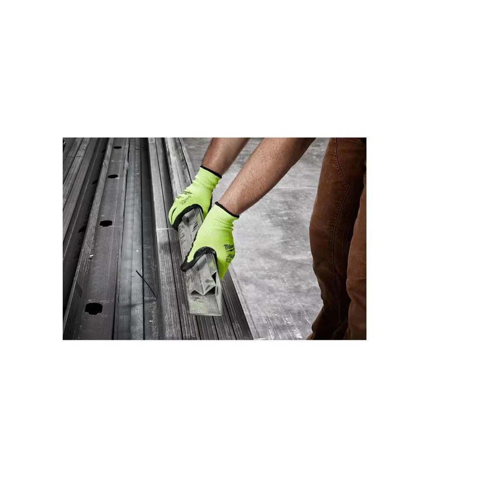 Milwaukee 48-73-8934B 12 Pk High Visibility Level 3 Cut Resistant Polyurethane Dipped Work Gloves, 2XL Yellow - Image 3