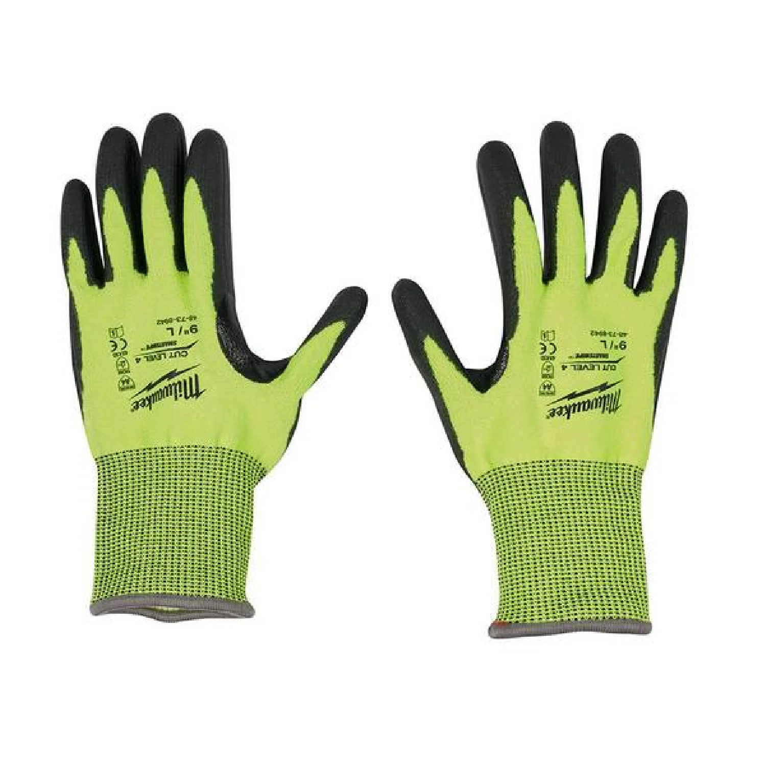 Milwaukee 48-73-8943B X-Large High Visibility Level 4 Cut Resistant Polyurethane Dipped Work Gloves (12-Pack)