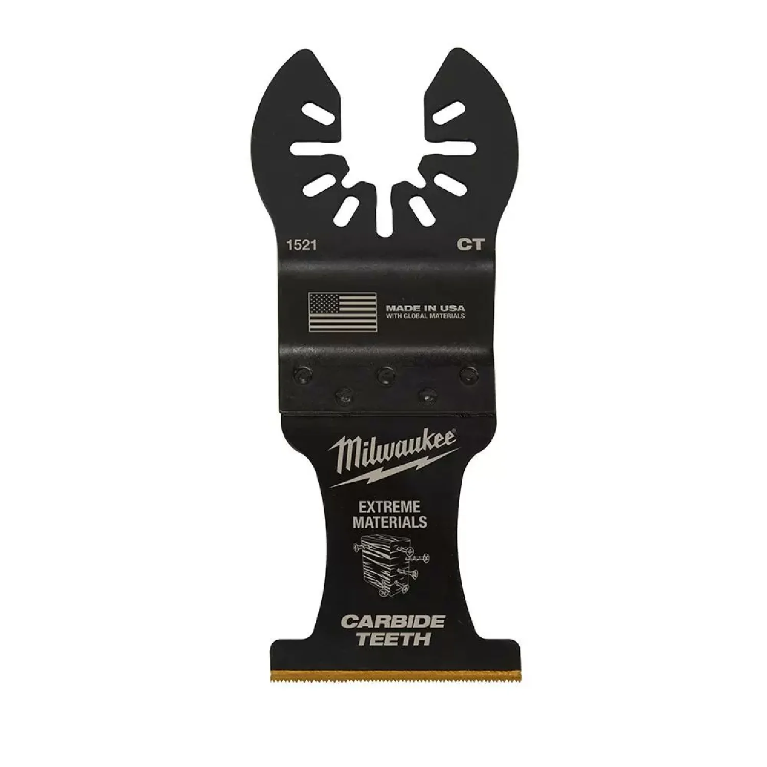 Milwaukee 49-25-1522 1-3/8 in. Carbide Universal Fit Extreme Wood and Metal Cutting Multi-Tool Oscillating Blade (2-Pack)