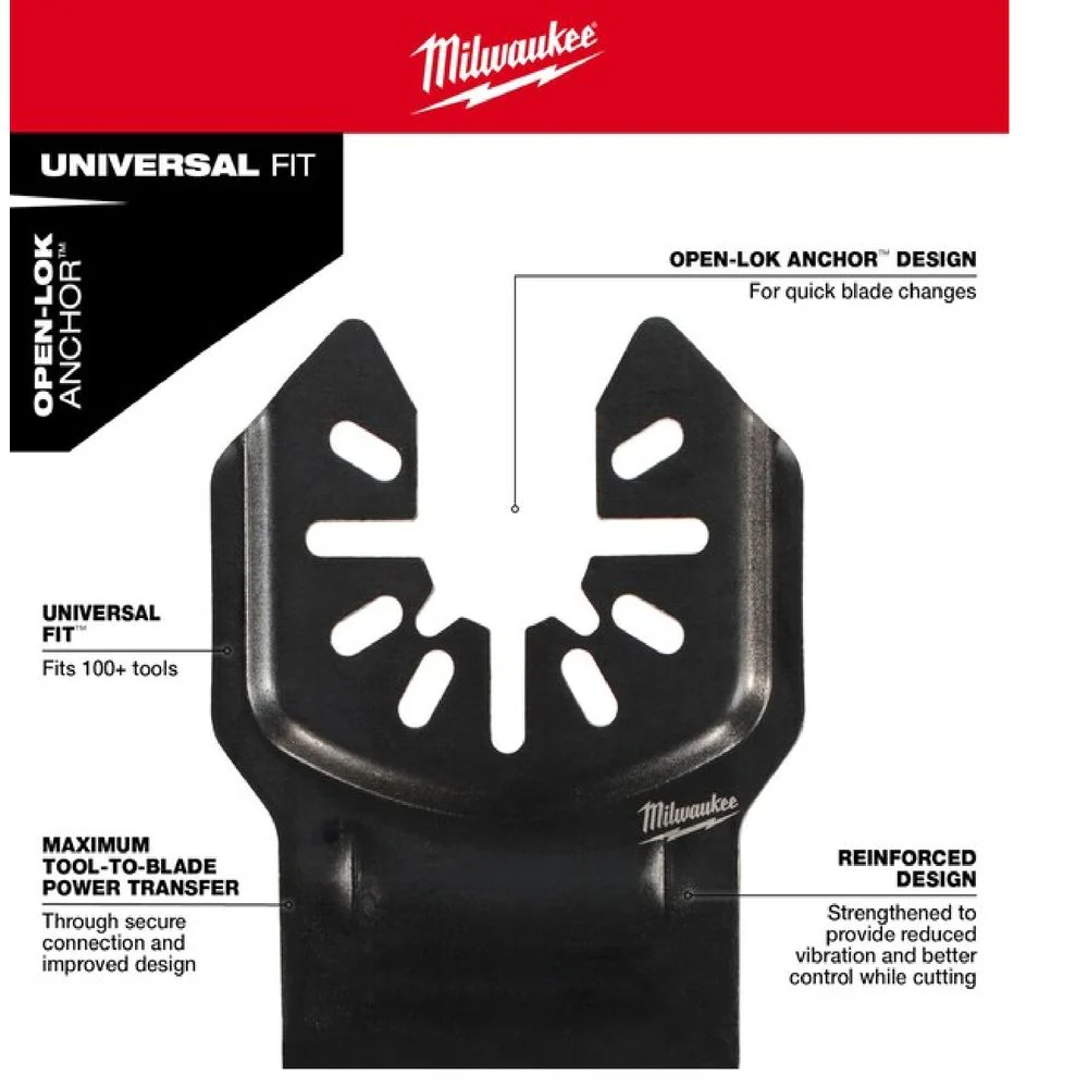 Milwaukee 49-25-2275 Universal Fit OPEN-LOK Diamond MAX Diamond Grit Grout Removal Multi-Tool Blade (5-Pack) - Image 2