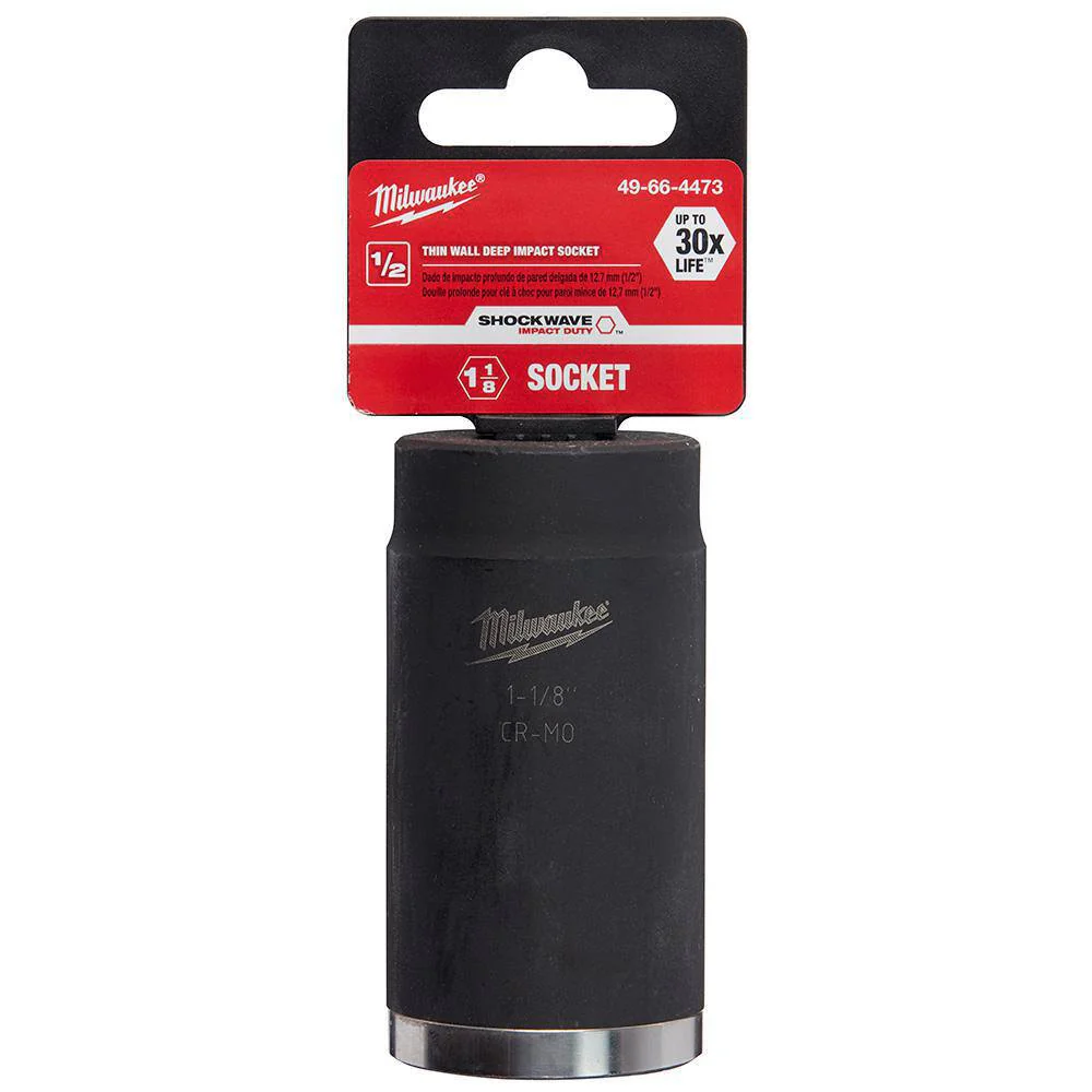 Milwaukee 49-66-6232 SHOCKWAVE Impact Duty 1/2"Drive 1-1/8" Deep 6 Point Socket