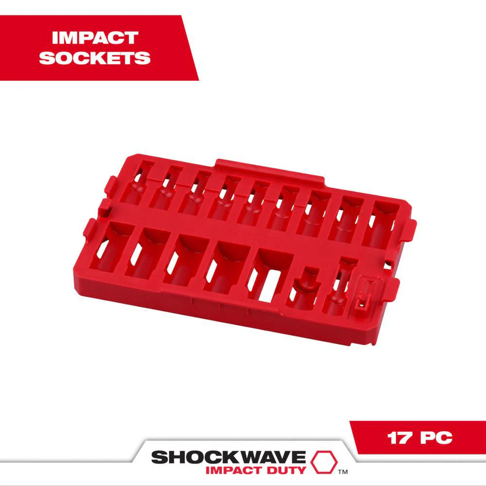 Milwaukee 49-66-6830 Shockwave Impact Duty Socket Drive 3/8" 17-Piece (Tray-Only) - Image 3