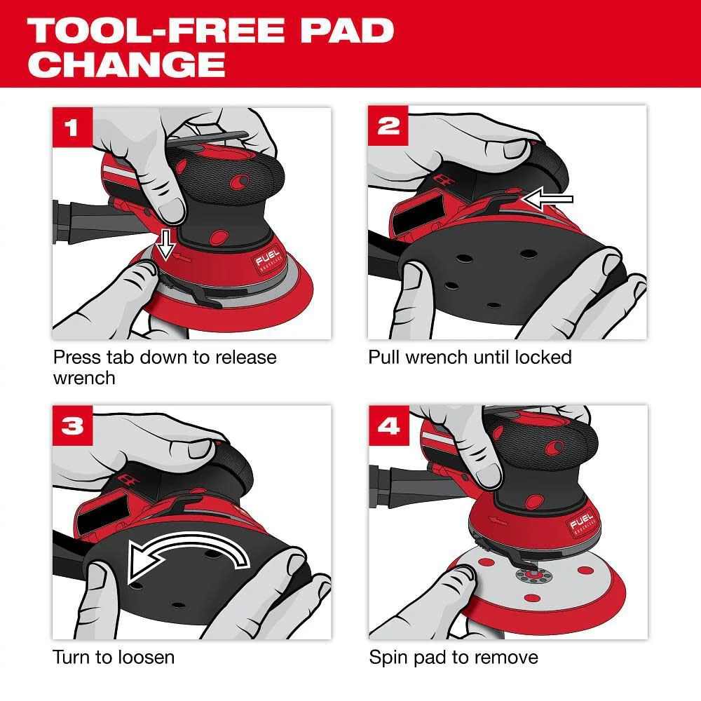 Milwaukee 6 in. Hook and Loop Sander Backing Pad, Soft Density, Dark Brown, Compatible with Random Orbital Sanders, 49-36-2583 - Image 5