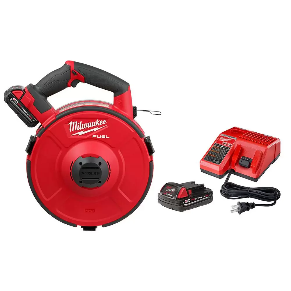 Milwaukee Electric Tool 2873A-22 M18 Fuel Angler 120' Steel Pulling Fish Tape W/2Ah Bats