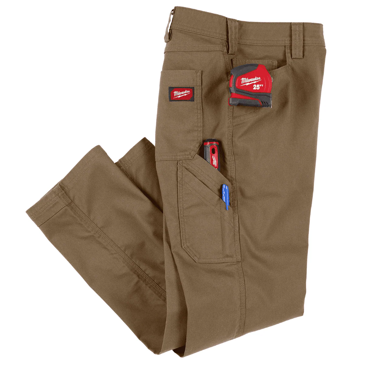 Milwaukee Men's Work Pants, Durable 10oz Cotton/Polyester Blend, Khaki, 32x34, 7 Pockets, M650K-3234 - Image 3