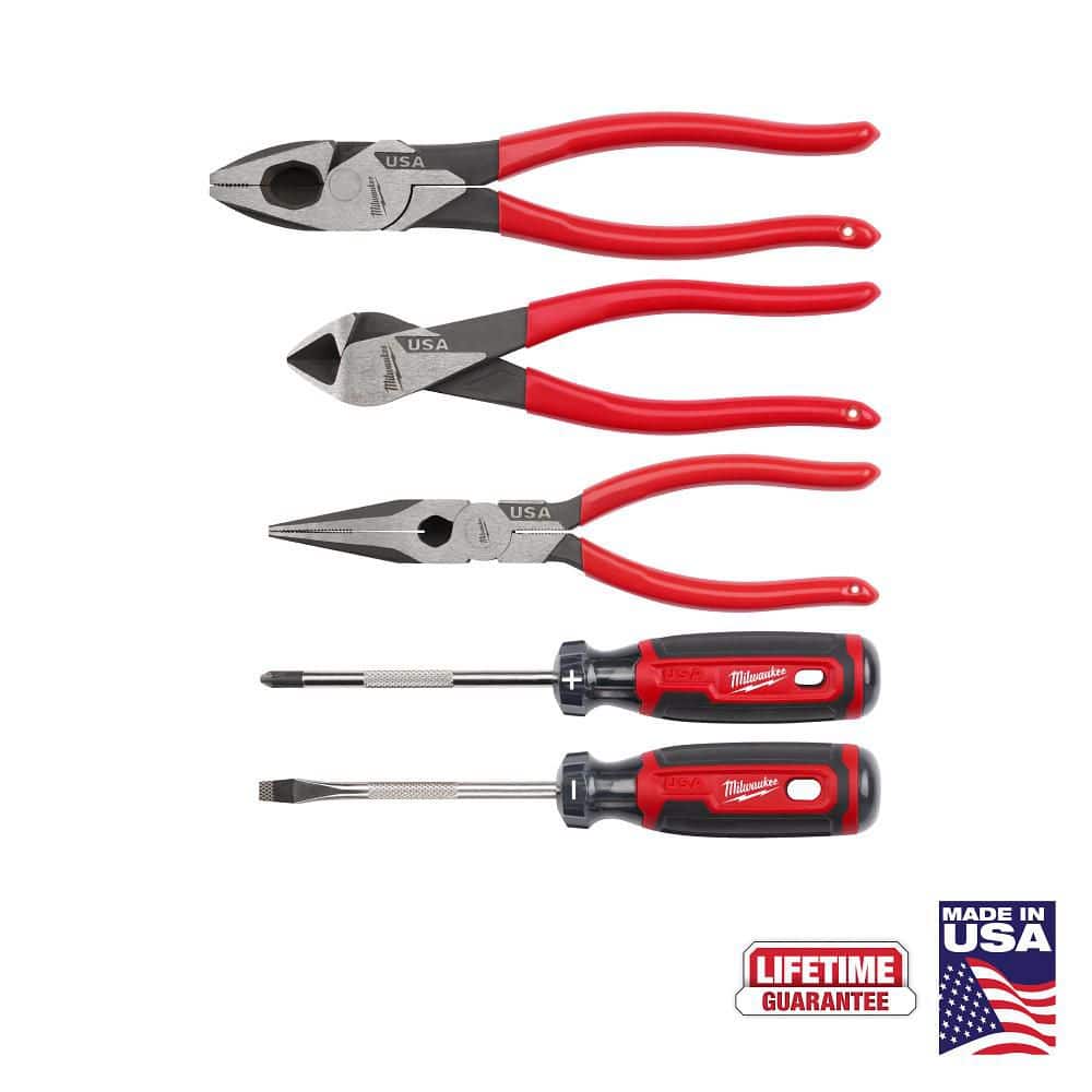 Milwaukee MT500-5 5PC Dipped Grip Cutting Pliers and Cushion Grip Screwdrivers Set - Image 3