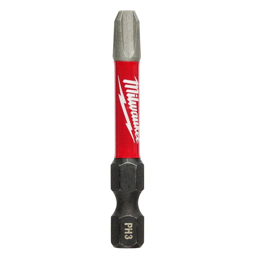 Milwaukee SHOCKWAVE 2" Impact Phillips #3 Power Bits, 25 Pack, Black, Metal, 48-32-4163 - Image 4