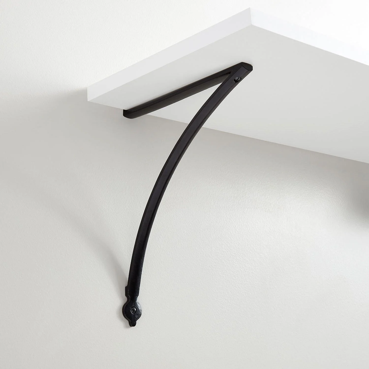 Minimalistic Iron Shelf Bracket - 4" - Black Powder Coat