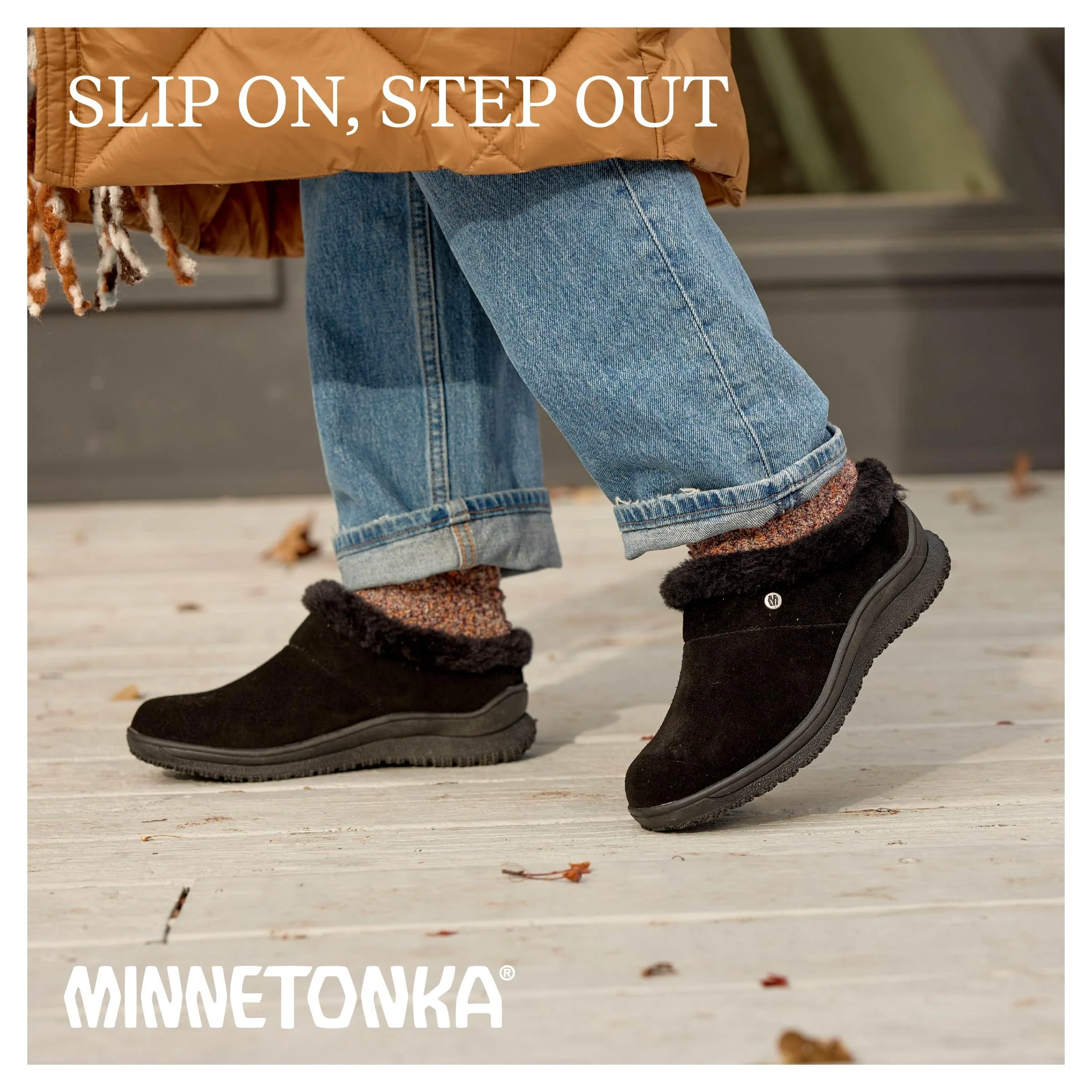 Minnetonka Emerson Womens Moccasin Slippers, Water-Resistant Suede, Plush Pile Lining, Heavily Treaded EVA Sole, Dusty Brown, Size 8 Medium - Image 4