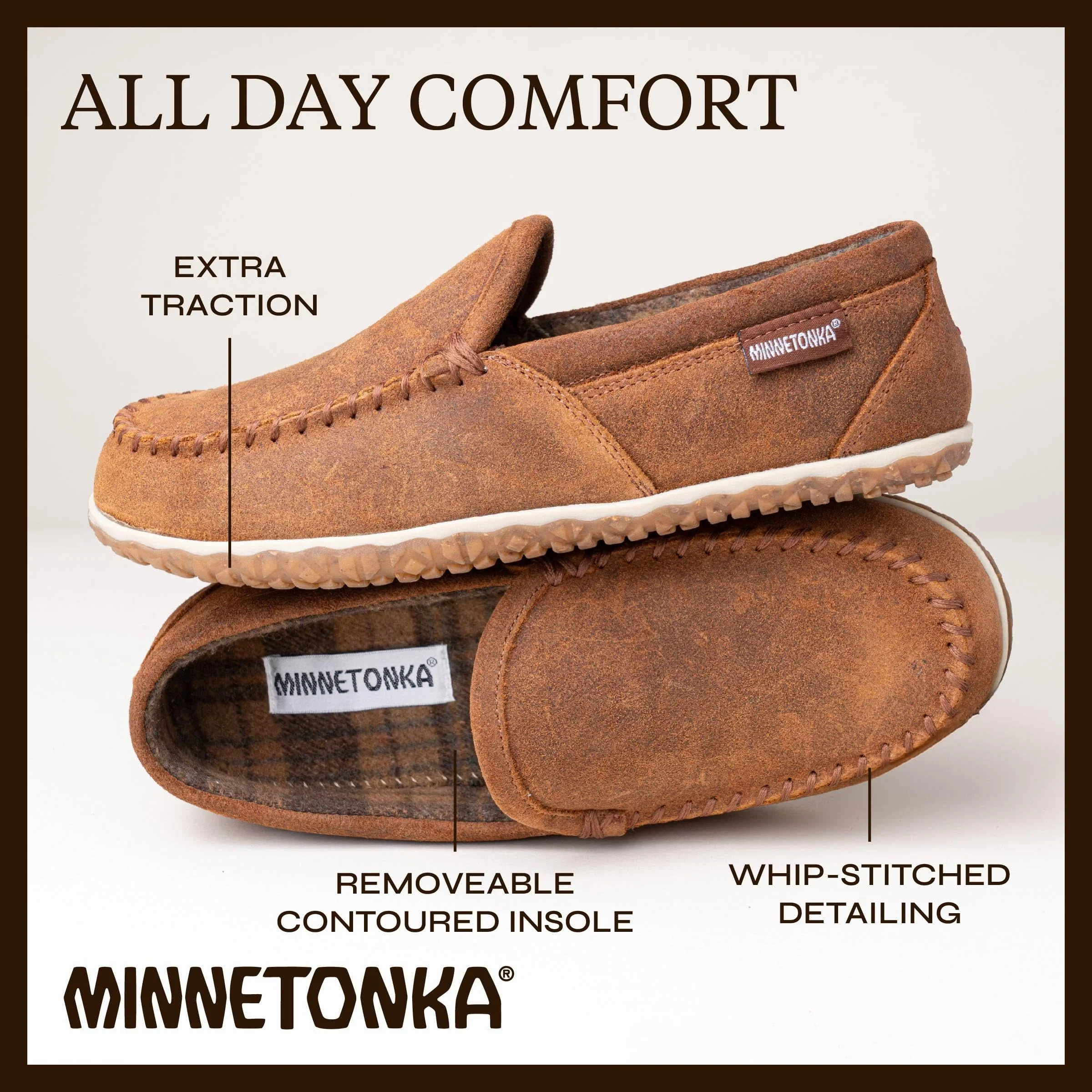 Minnetonka Moccasin Tilden Mocs for Men - Autumn Brown - 10W - Image 6