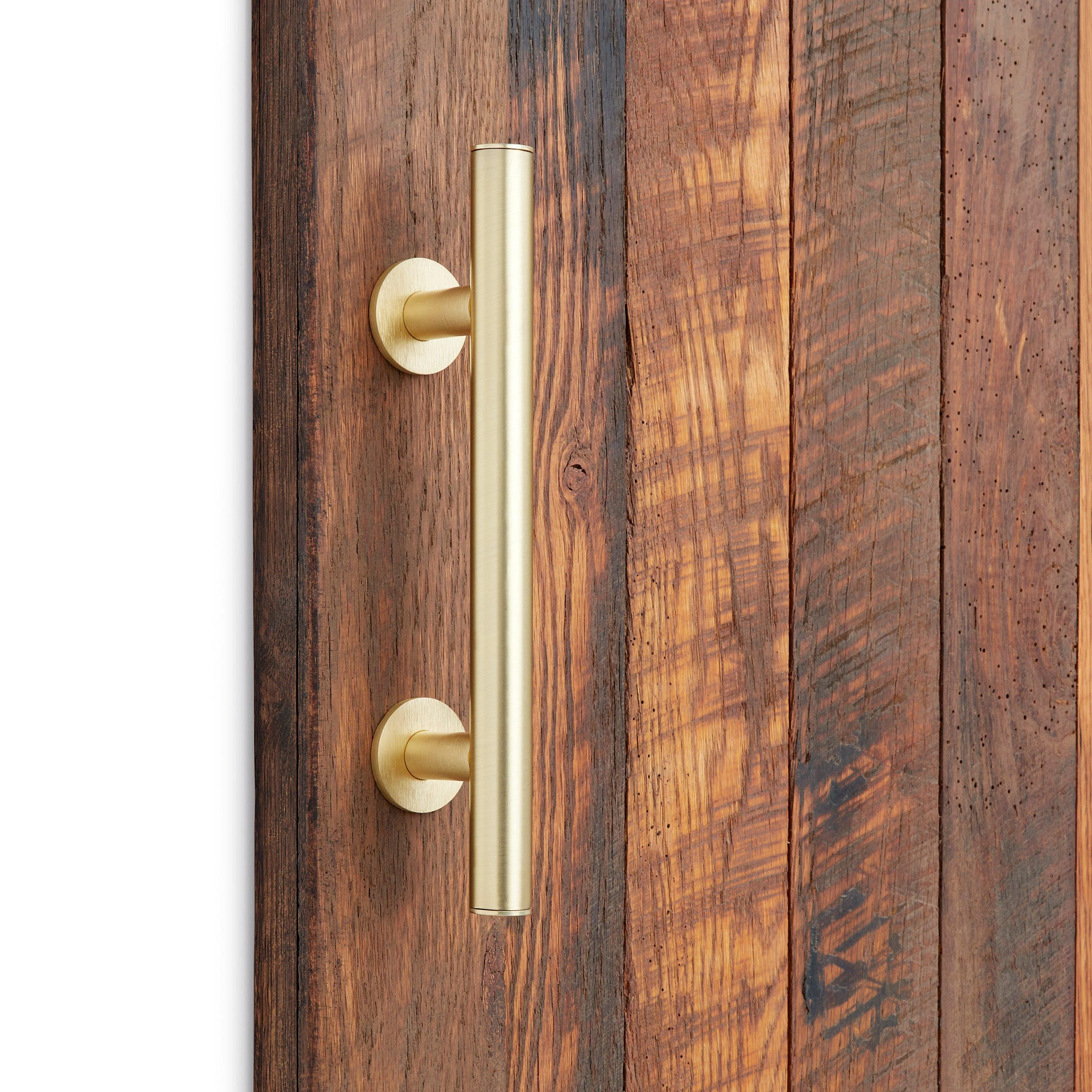 Miseno HBD5830CHBS Adleigh Barn Door Handle and Pull Set in Champagne Brass