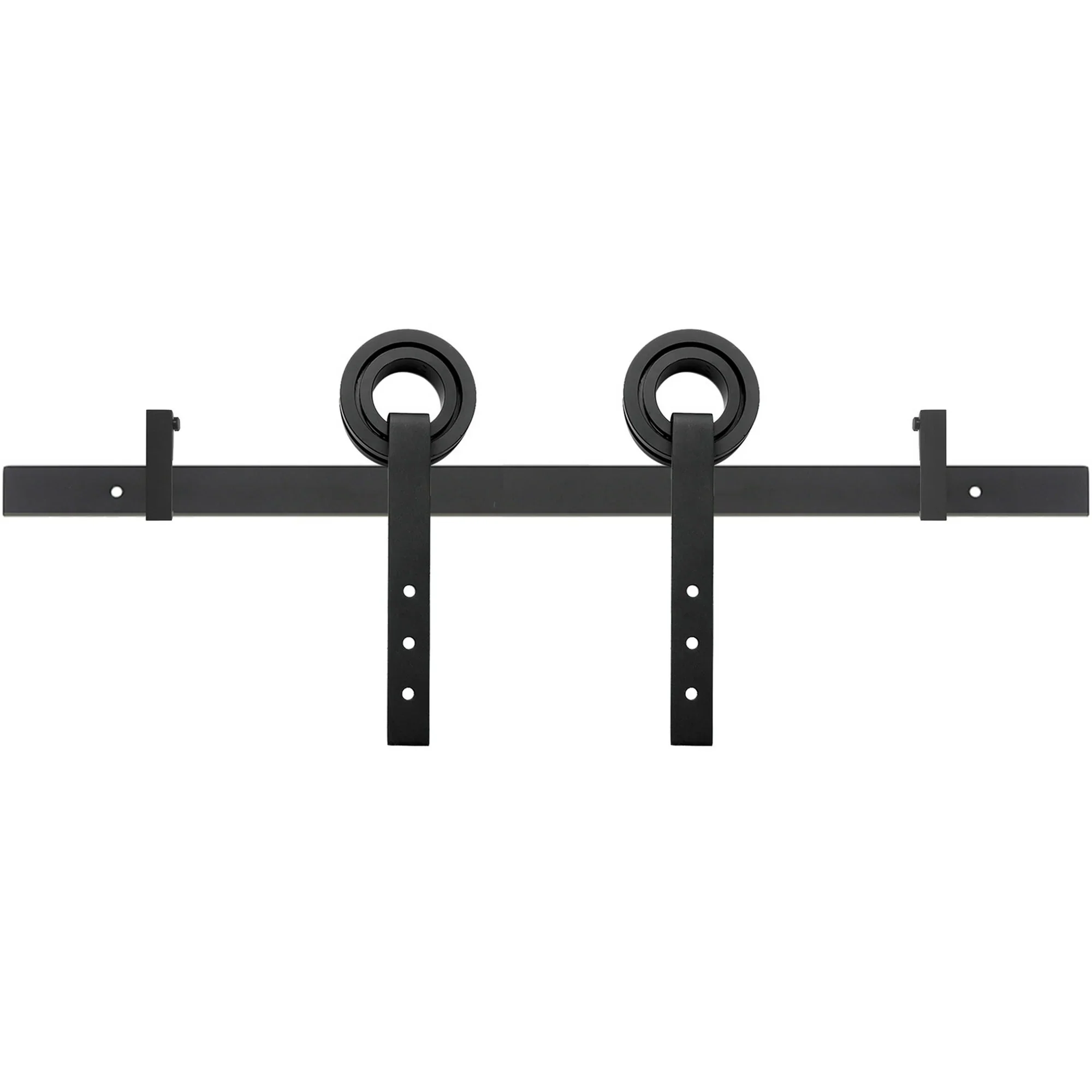 Miseno MBDH0505X120 120" Bearing Roller Strap Barn Door Hardware Kit - Black - Image 2