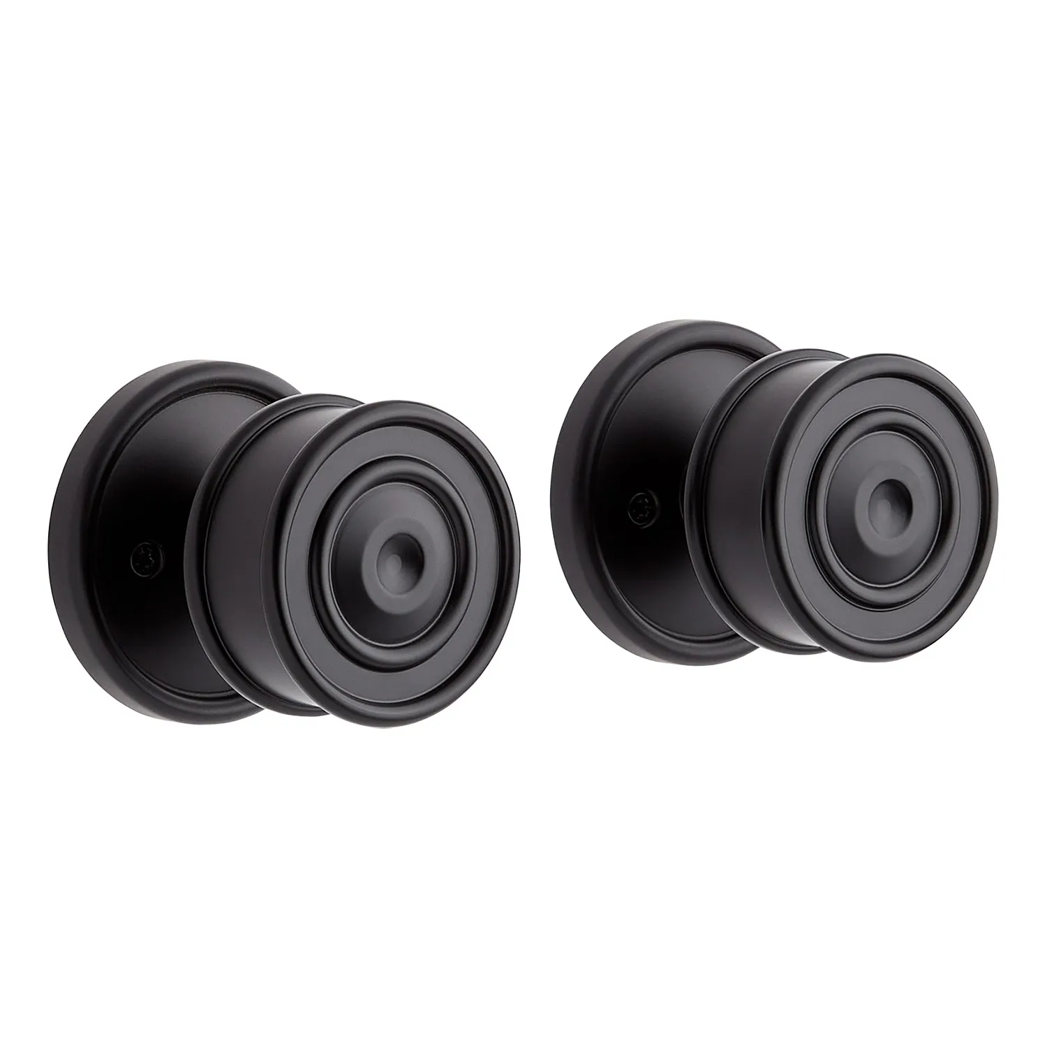 MNG Knob 1 - Solid Brass Dummy Interior Door Set - No Back Set - Matte Black