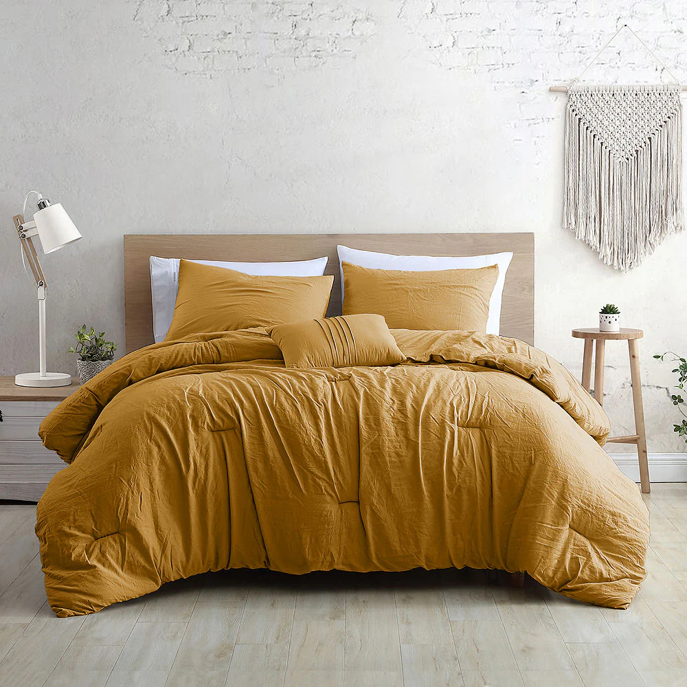 Modern Threads Beck 4-pc. Midweight Comforter Set Yellow - Queen
