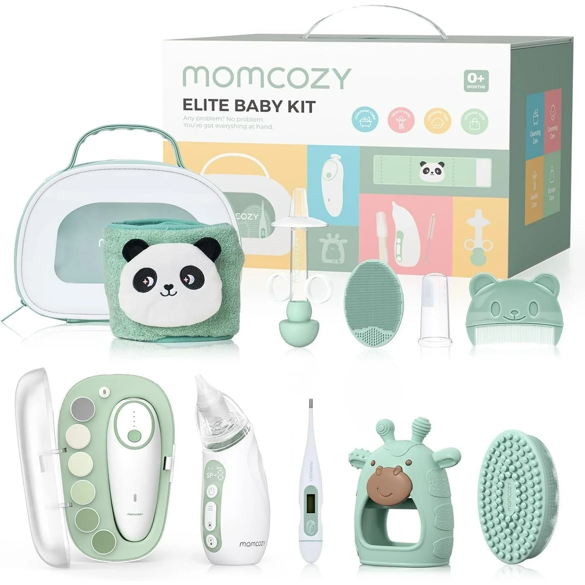 Momcozy Elite Baby Kit with Electric Nail Trimmer, Nose Care Device, Bath Brush, Cradle Cap Brush, Comb, and Grooming Tools - Image 2