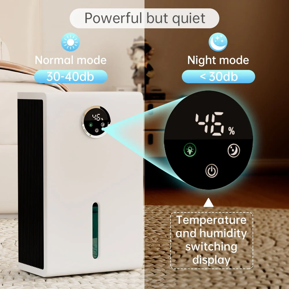 MotorGenic Dehumidifier for Home 120 oz Water Tank, Negative Ion Purification - Image 4