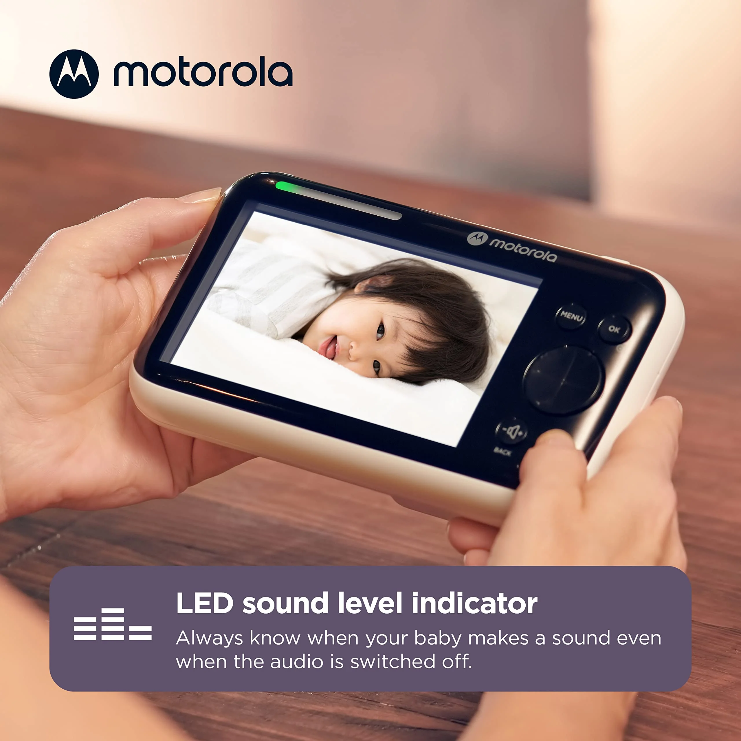 Motorola Nursery PIP1610-2 HD Connect Video Baby Monitor, Dual 5.0" HD Cameras with Remote Pan-Tilt-Zoom, Split-Screen, Two-Way Audio, Night Vision, Room Temperature Sensor, White - Image 7
