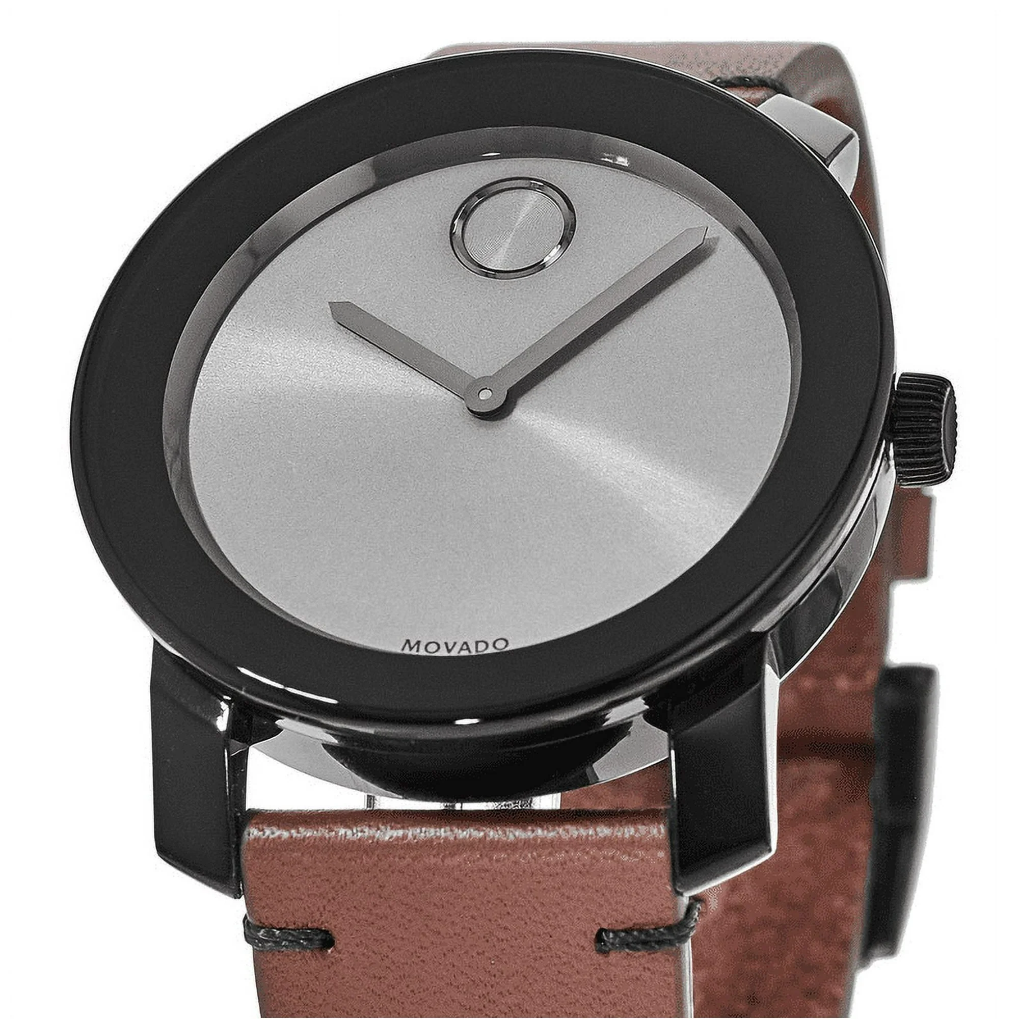 Movado 3600442 Bold Men's Brown/Black Leather Analog Watch - Image 3