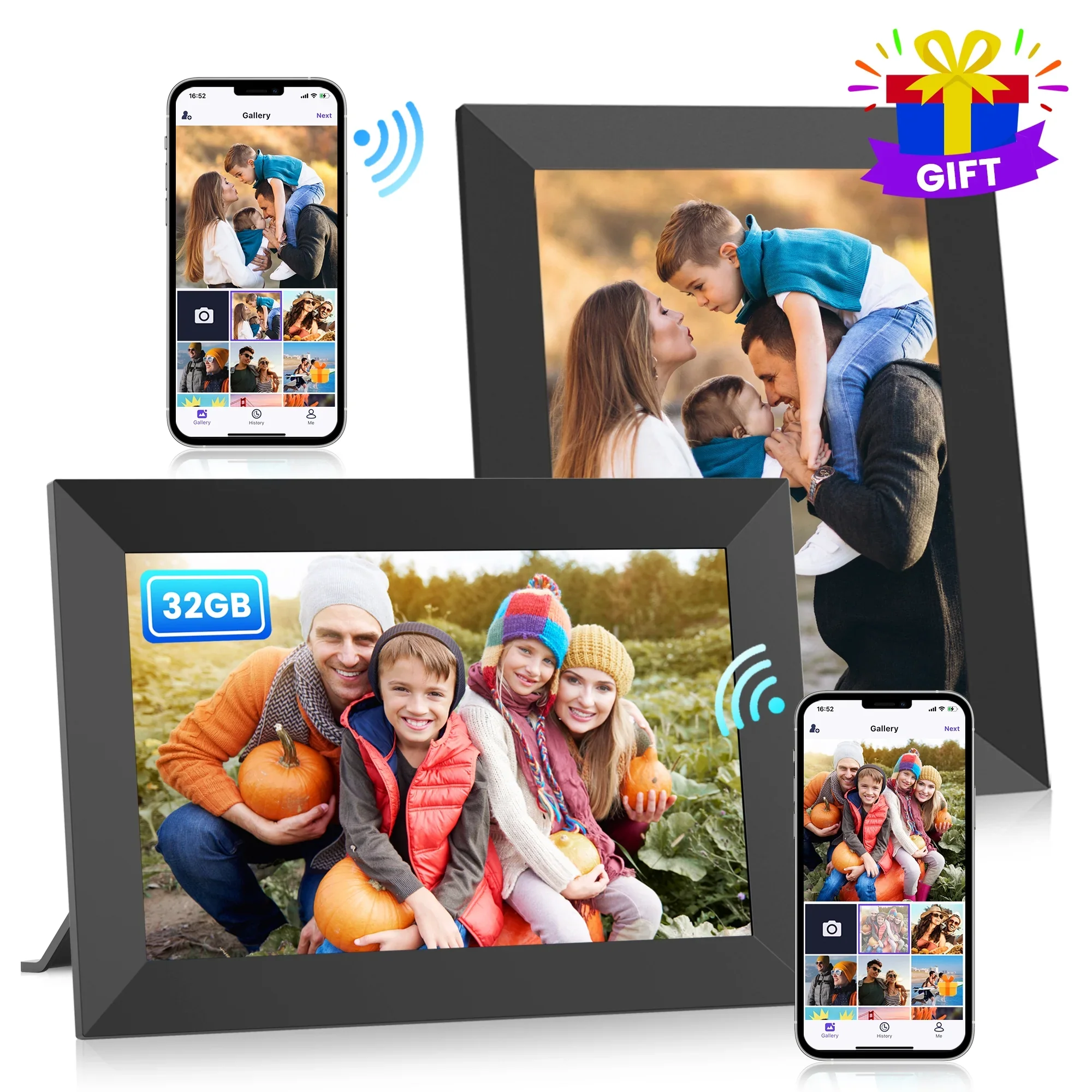 Msake MS-DZXK-02 2 Pack 32GB Digital Picture Frame WiFi, 10.1 Inch IPS - Image 2