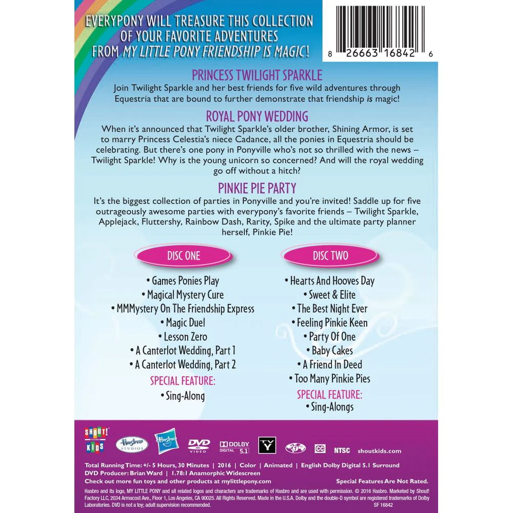 Shout! Factory My Little Pony Friendship Is Magic 3-Movie DVD Collection, Family Animation, Widescreen, English Subtitles - Image 3