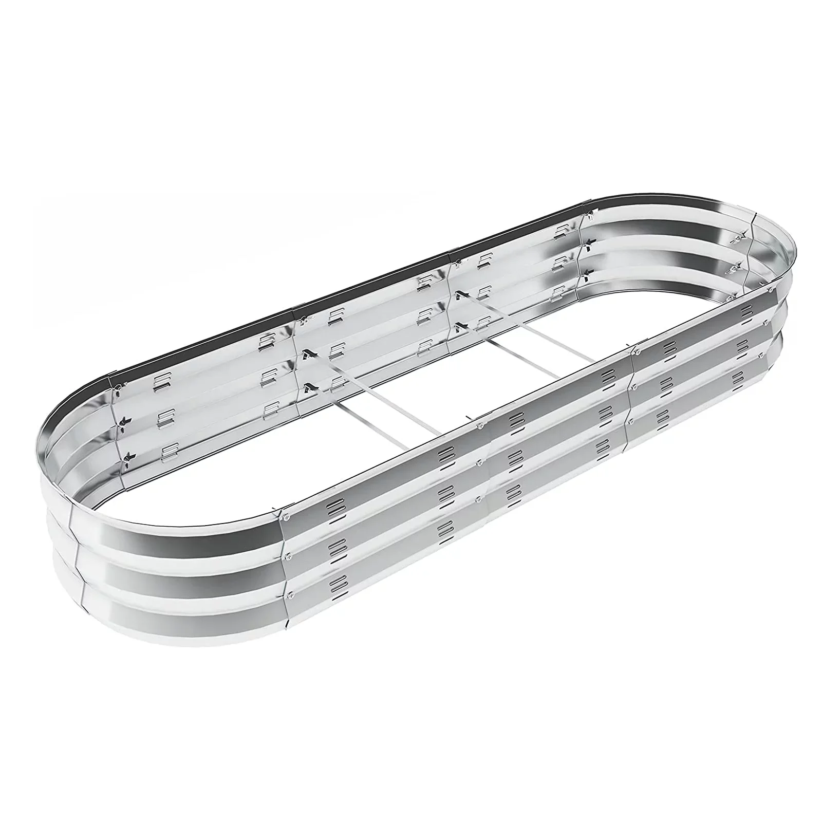 Nana Guard SYHC-XTY-SILVER-01 Raised Garden Bed Galvanized Metal Planter Box, 67"D x 20"W x10"H, 7 Cu. Ft.