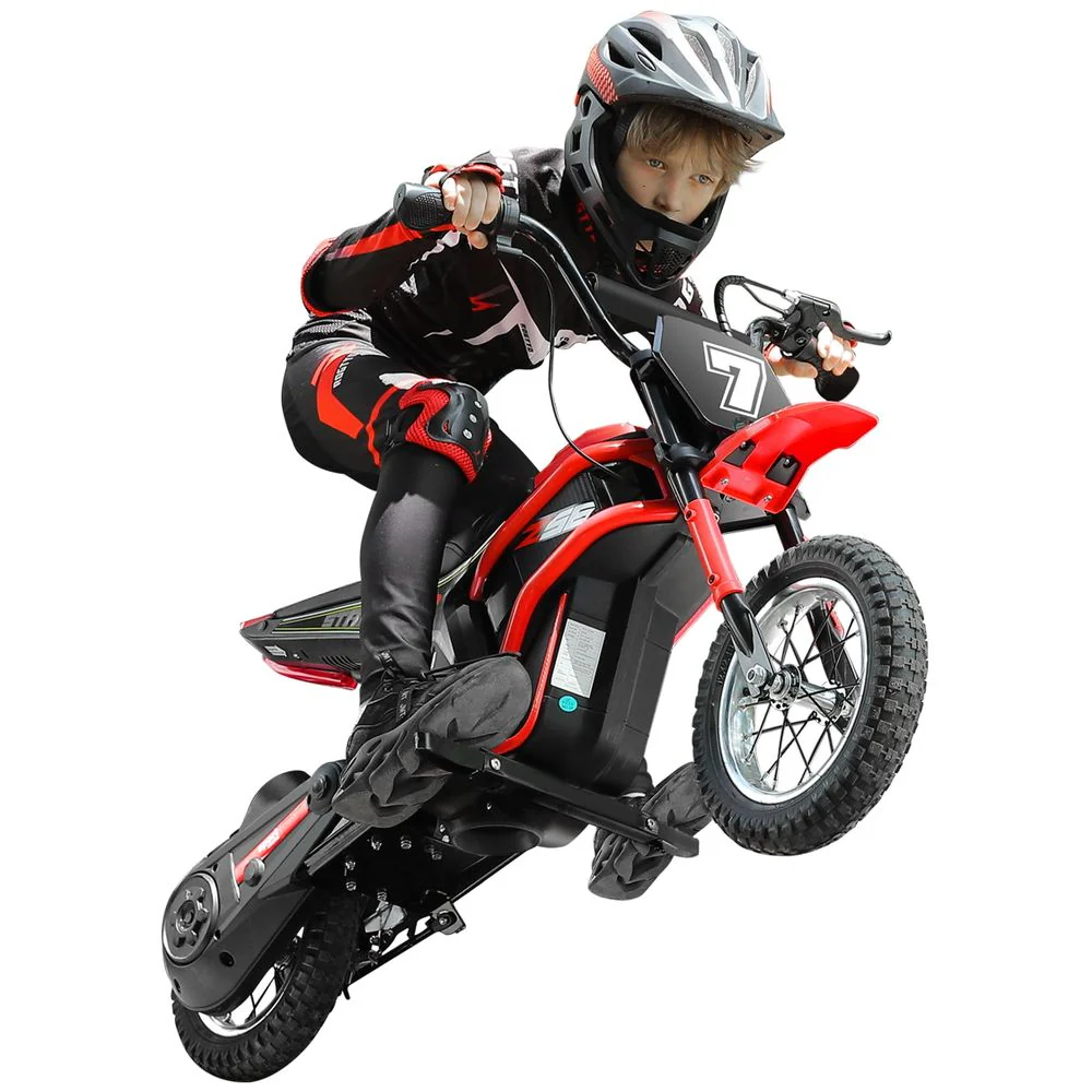 Neche MX350 Electric Powered Motorcycle for Kids Age 13+, Red - Safe and Comfortable