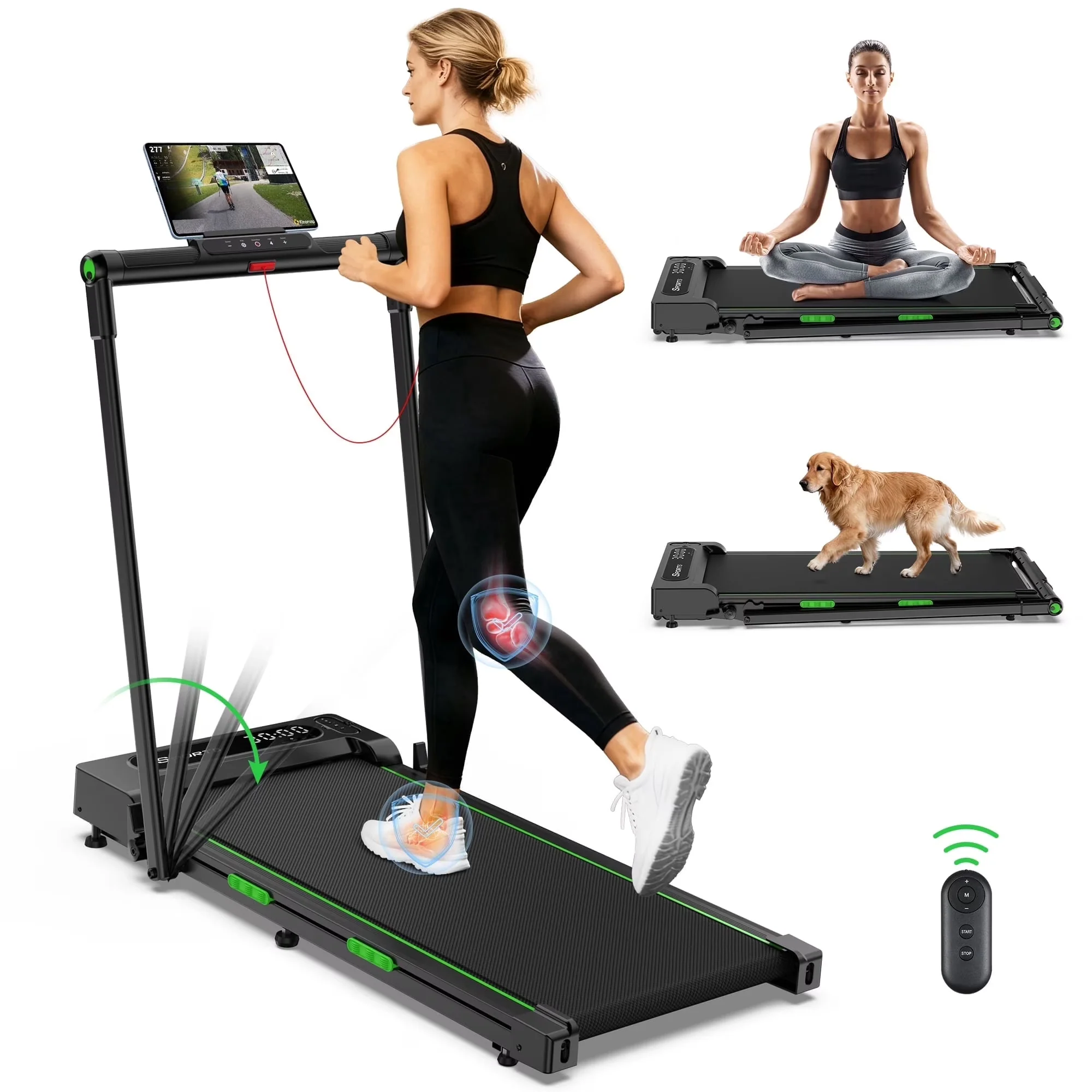 Neche YDM004-HS-GR 2 in 1 Folding Under Desk Walking Pad, Black - Image 3