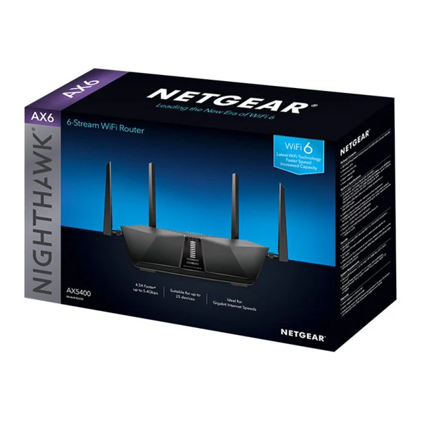 NETGEAR RAX50-100NAS Nighthawk AX6 6-Stream AX5400 WiFi Router - Image 3