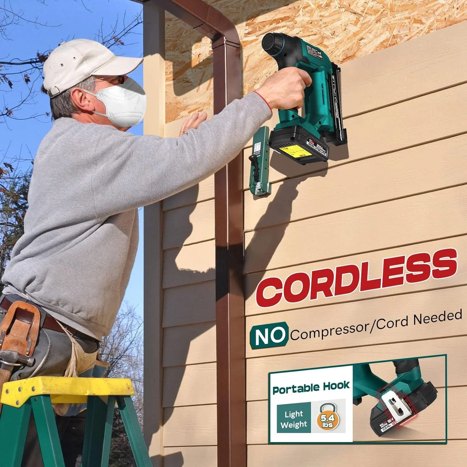 NEU MASTER NTC0023-US Cordless Nail Gun Battery Powered 20V Maz Woodworking & Carpentry - Image 3