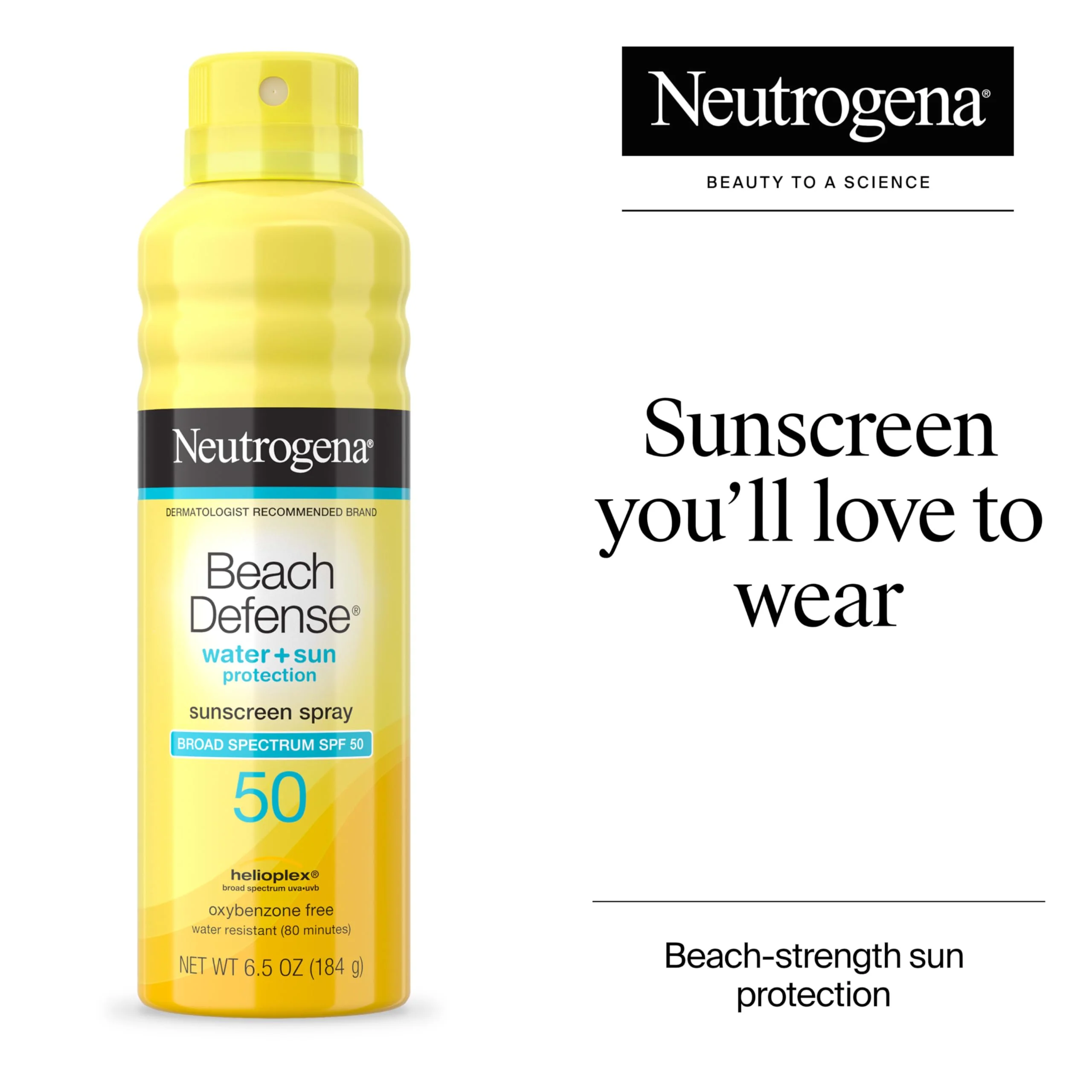 Neutrogena Beach Defense Sunscreen Spray, Broad-Spectrum SPF 50, Water-Resistant 80 Minutes, Lightweight, Reef-Friendly, 6.5 oz - Image 2