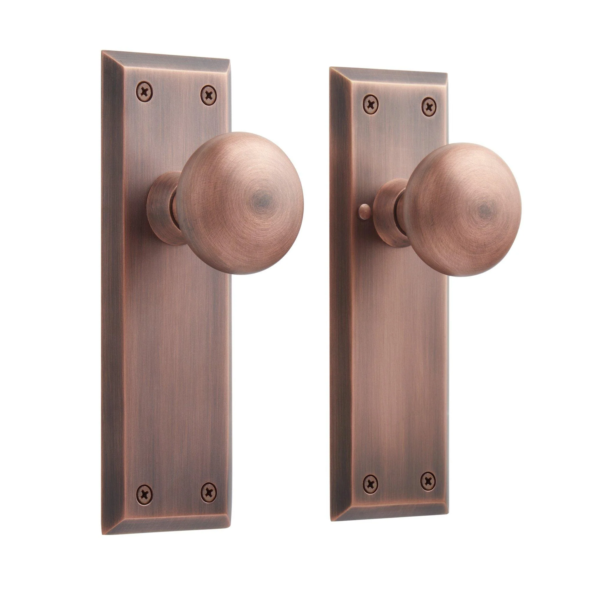 New York Privacy Interior Door Set - Brass - No Backset - Oil Rubbed Bronze