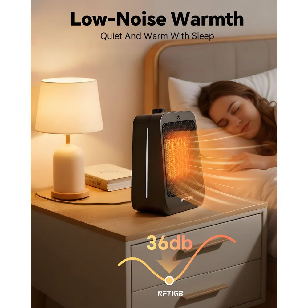 NFTIGB 1500W PTC Portable Desktop Electric Space Heaters, Black - Image 7