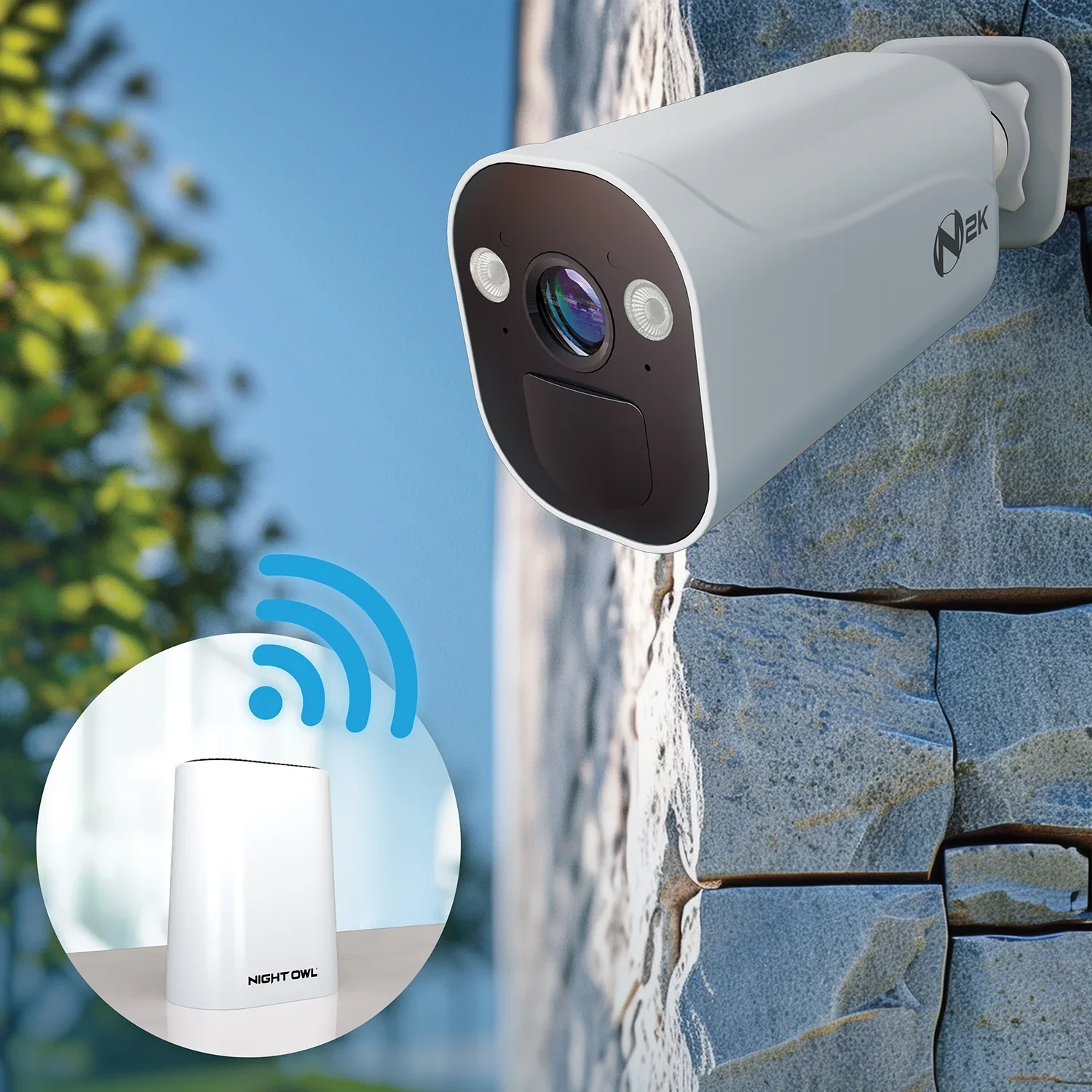 Night Owl CAM-BWNIP4-BU No-Wire (Battery) 2K Spotlight Cameras with 2-Way Audio Alerts & Siren - White - Image 4