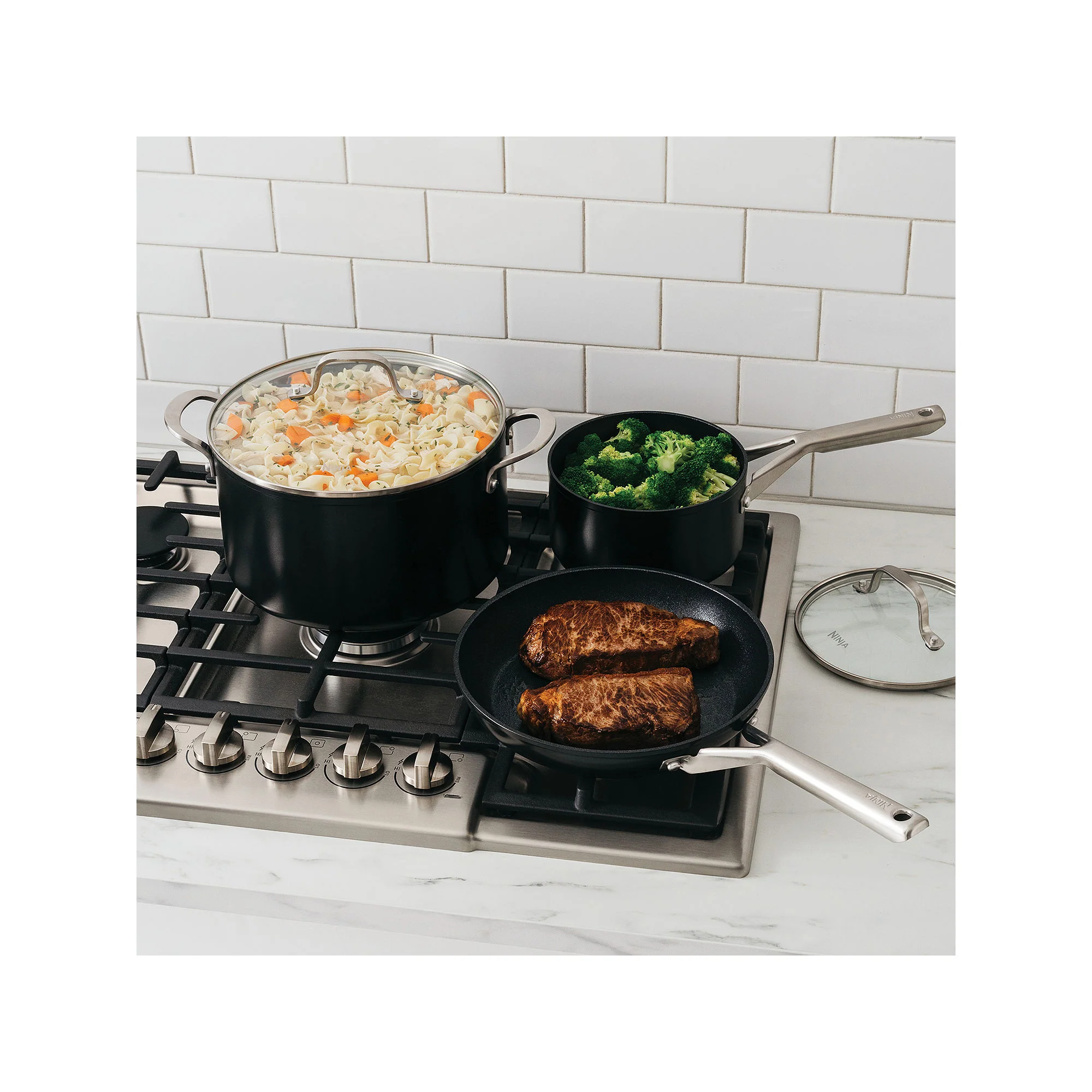 Ninja Foodi Neverstick Essential 9-Pc. Cookware Set - BLACK ONE SIZE - Image 2